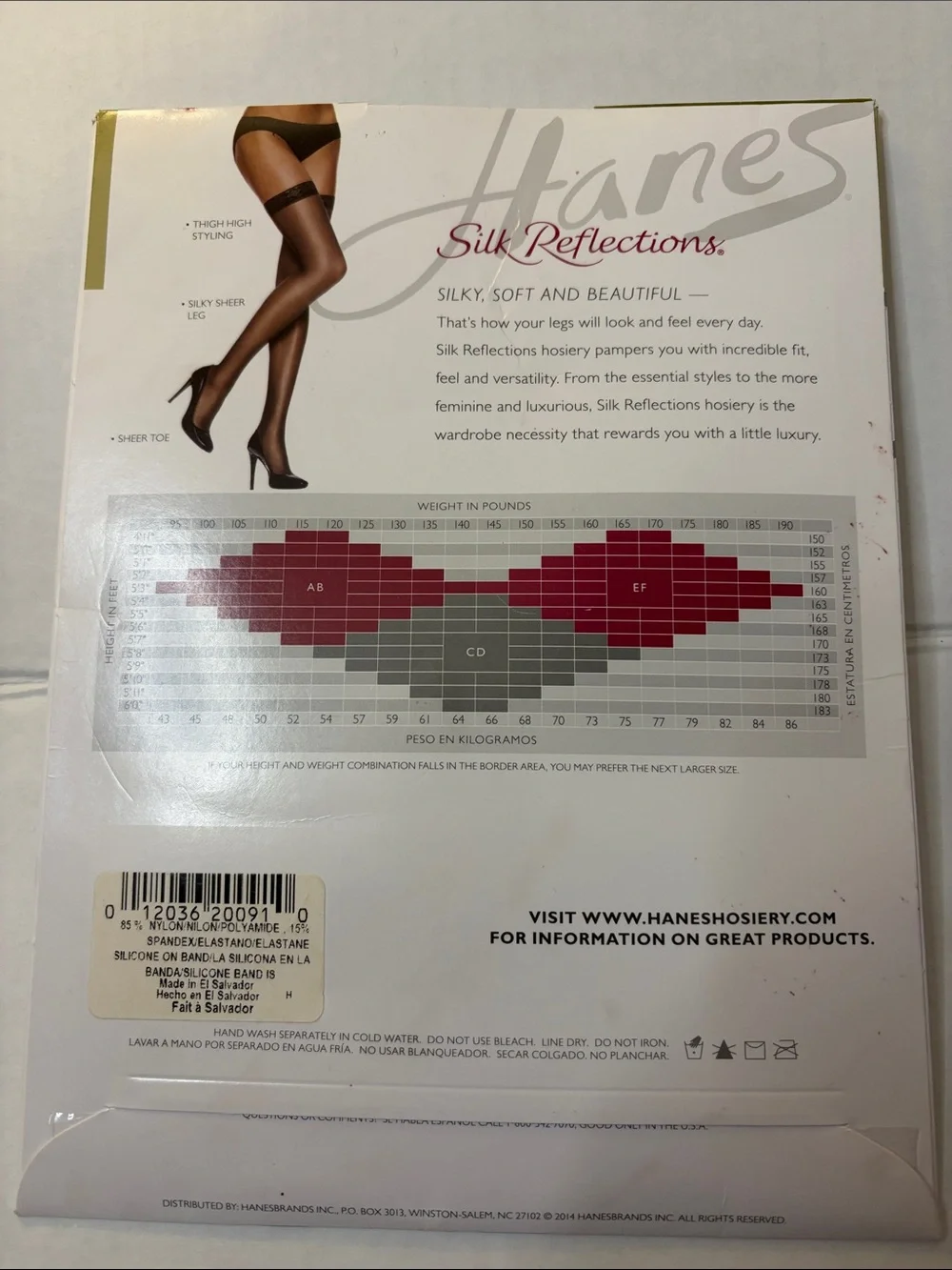 Hanes Silk Reflections Thigh Highs in Black Sheer with Lace Top